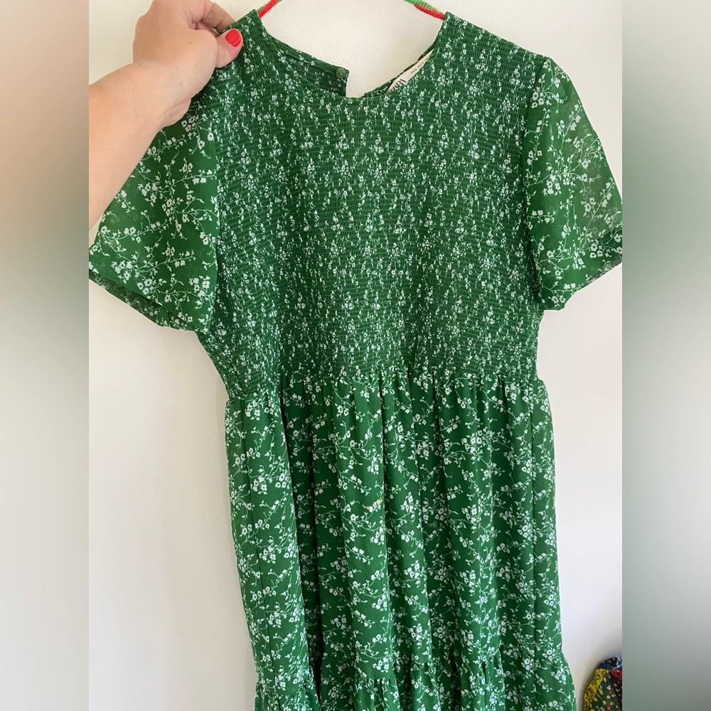 Zara Green Floral Women’s Dress